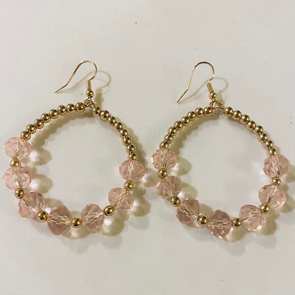 Glass Bead Loop Earrings - Picture 1 of 1